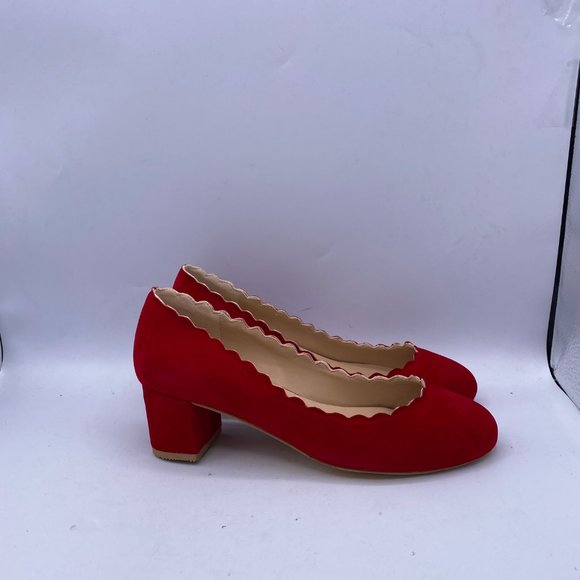 FSJ Chunky Cute Dress Shoes Scalloping Round Toe - Picture 4 of 10